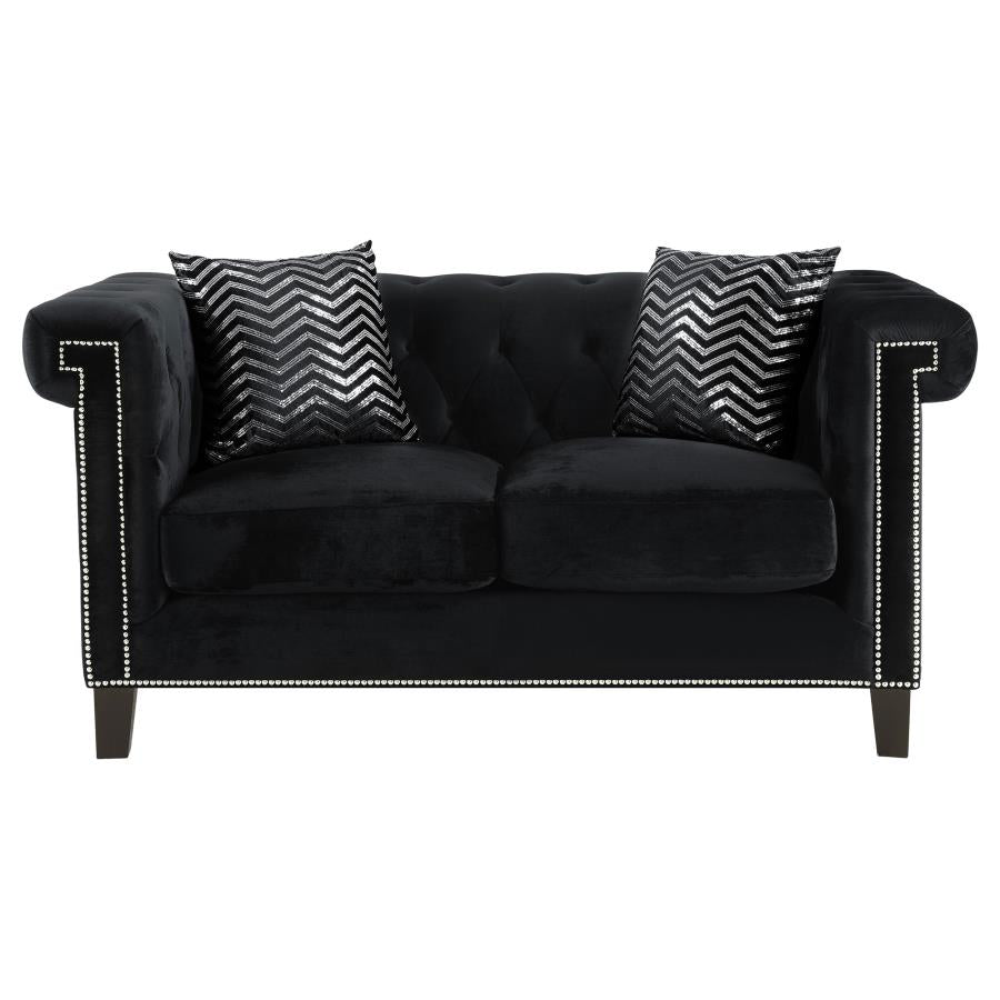 2 PCS Reventlow Sofa and Loveseat Black 505817-S2