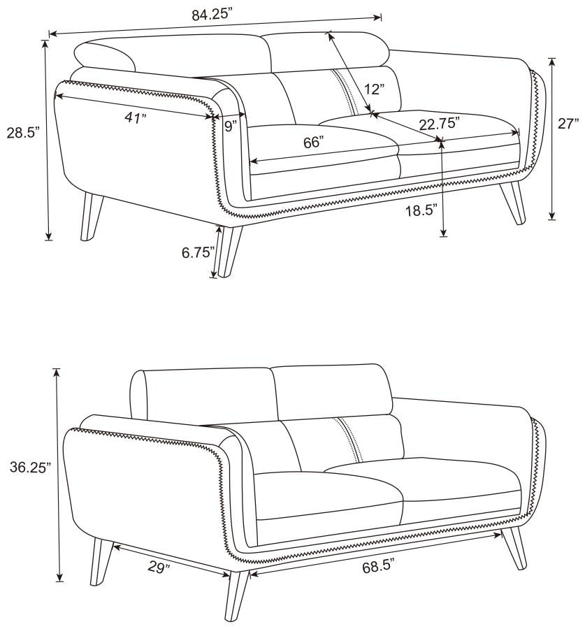 2 PCS Shania Sofa and Loveseat 509921-S2