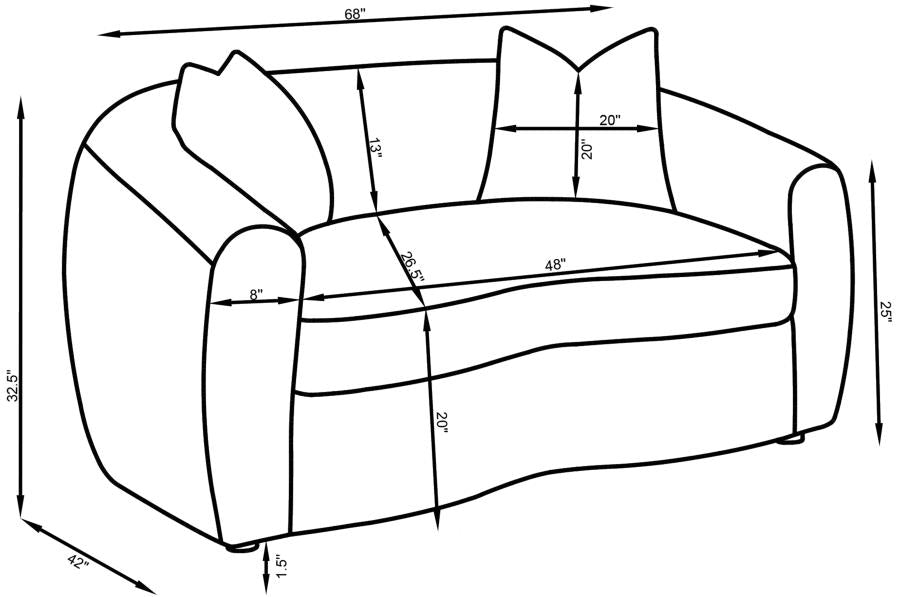 2 PCS Isabella Sofa and Loveseat 509871-S2