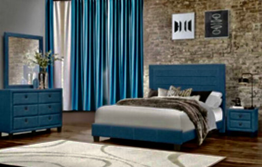 Conjunto de quarto queen com 4 peças U900 azul