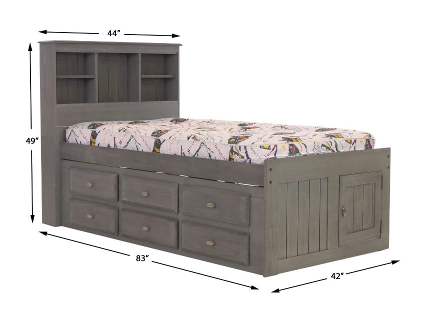 Twin Bookcase Bed w/ 12 Drawers 3220-K12