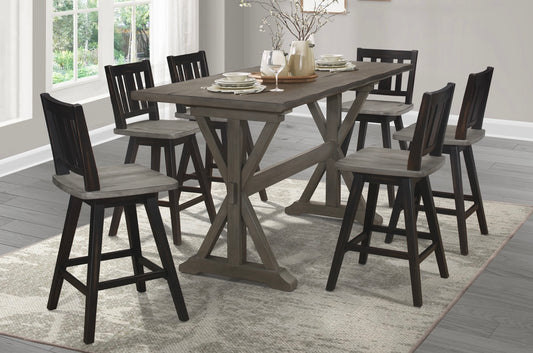 7 PCS Dining Table Set Amsonia Collection 6602-24BKS2