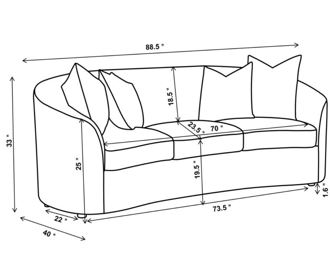 2 PCS Rainn Latte Sofa and Loveseat 509171-S2