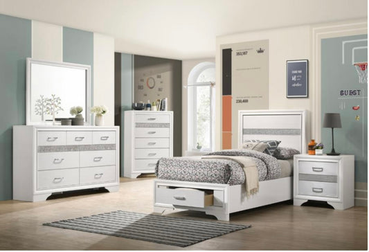 4 PCS Twin Bedroom Set Miranda with Storage 205111T-S4