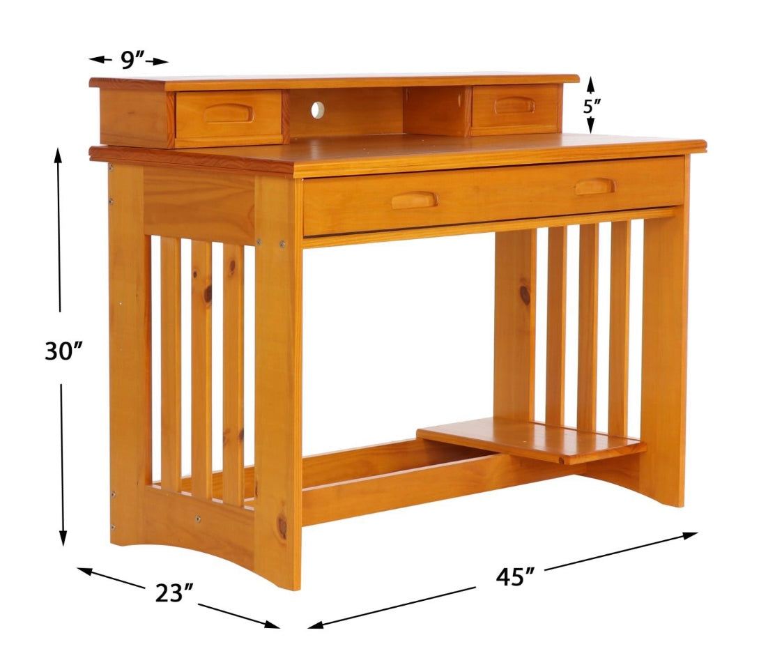 Student Desk with Hutch and Chair Honey 2167-2167H-2175