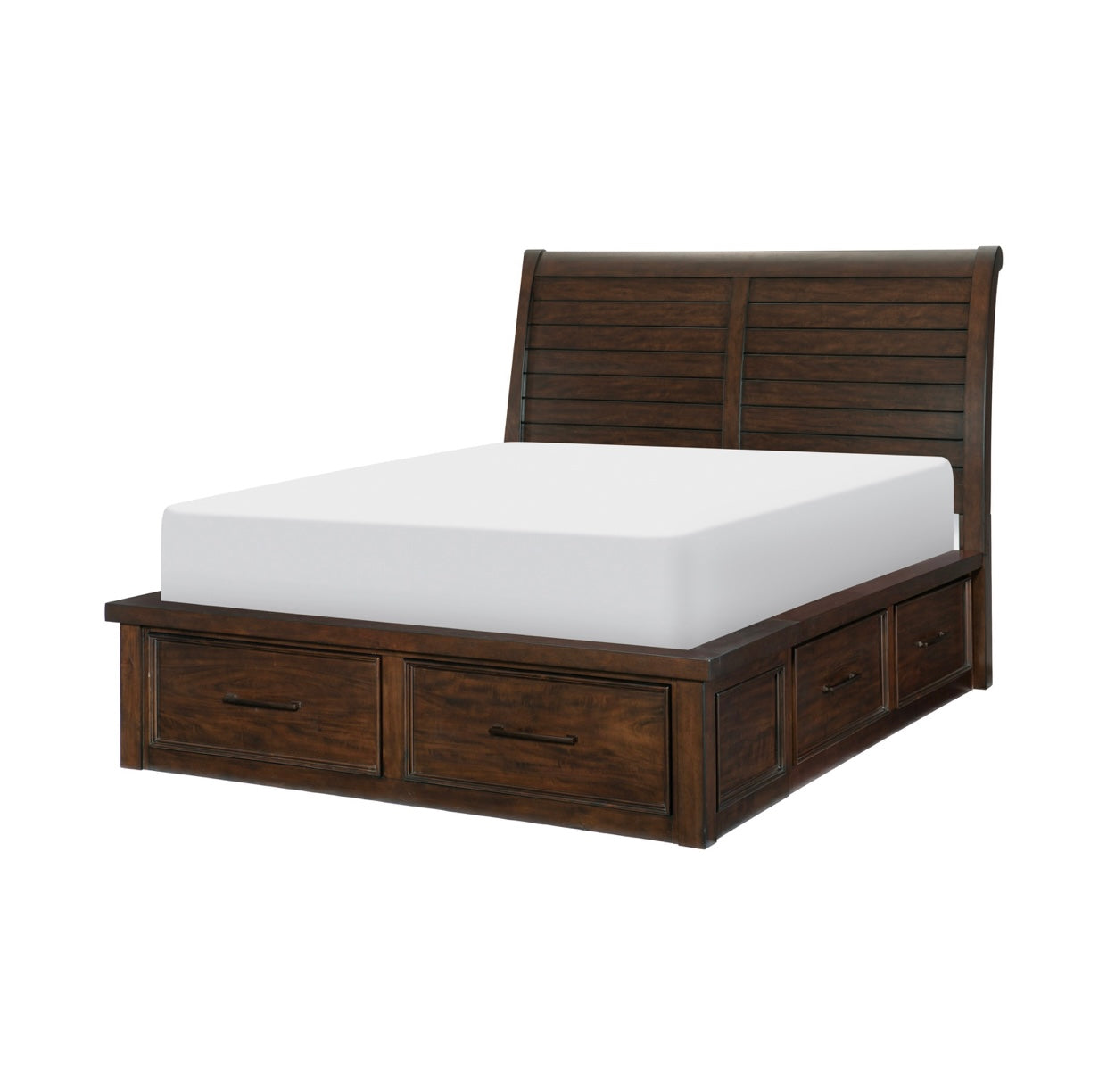 Queen Platform Bed with Footboard Storage 1559-1