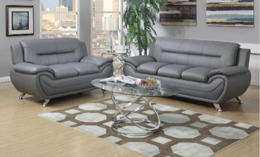 2 PCS Sofa And Loveseat U868 Gray