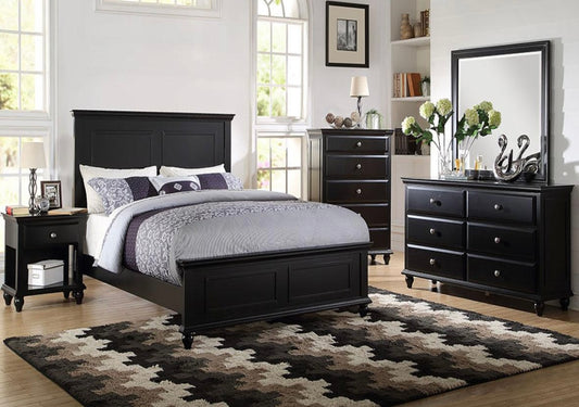 Conjunto de quarto queen preto com 5 peças F9271Q