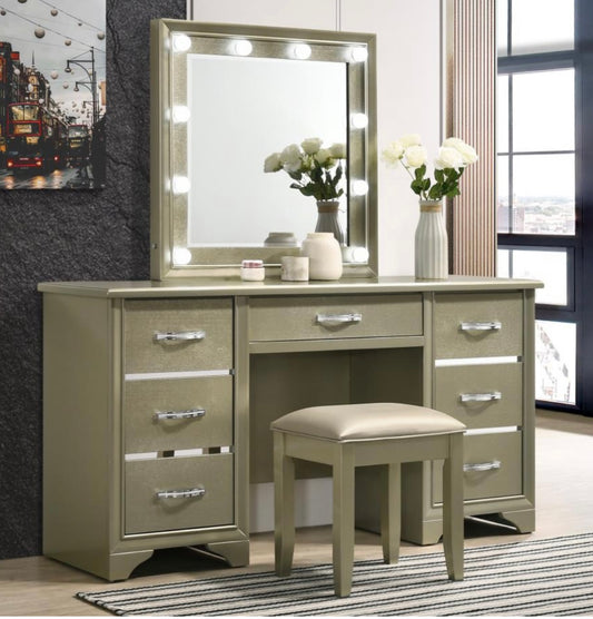 Beaumont Vanity Desk, Mirror and Stool 205297
