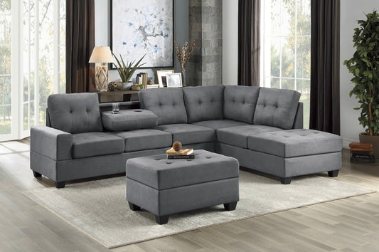 Sectional with Ottoman Seating-Maston Collection 9507DGY