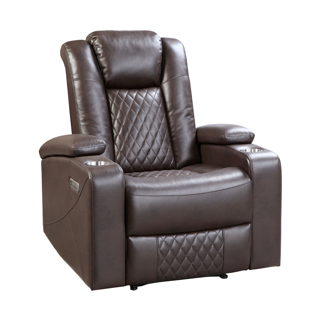 Power Reclining Chair with Power Headrest, Cup holders and Storage Arms 9366DB-1PWH
