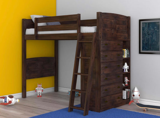 Twin Loft Bed  Chestnut (Revised) 4805R-LOFT