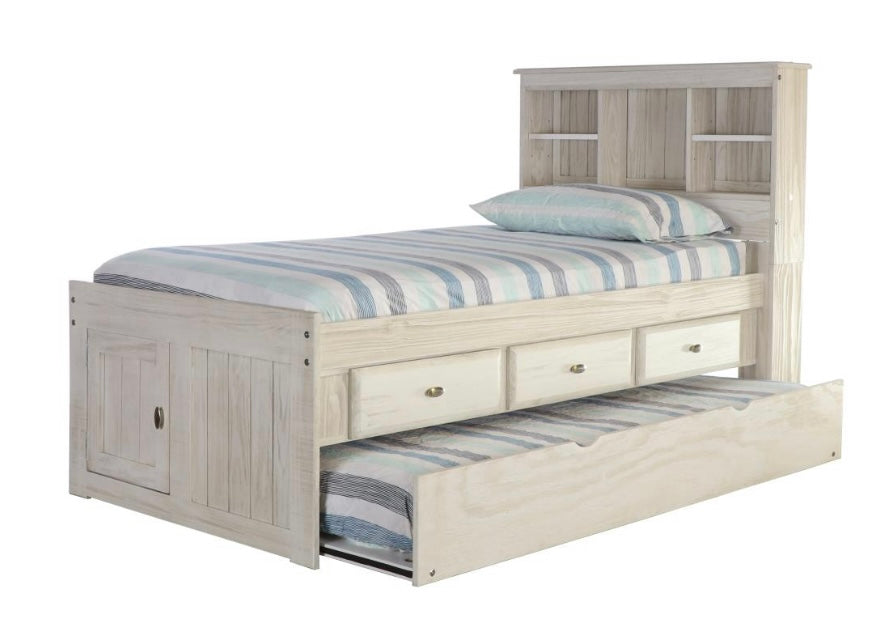 Twin Bookcase Captains Bed with 3 Drawers & Trundle 5220-K3