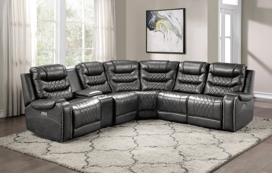 6-Piece Modular Power Reclining Sectional 9405GY*6LRRR