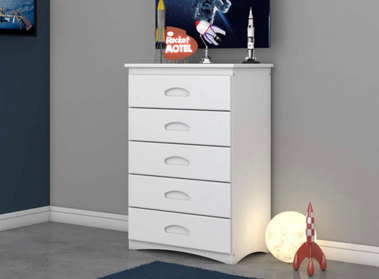 White 5 Drawer Chest 0255