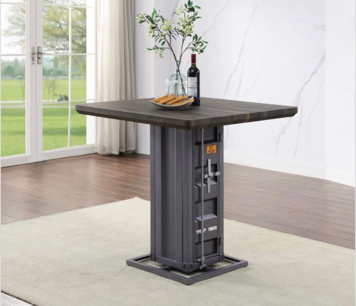 Conjunto de mesa de jantar com altura de balcão de carga 5 PCS 77905