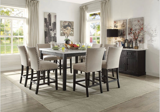 Juego de mesa de comedor con altura de mostrador Nolan de 9 piezas 72855