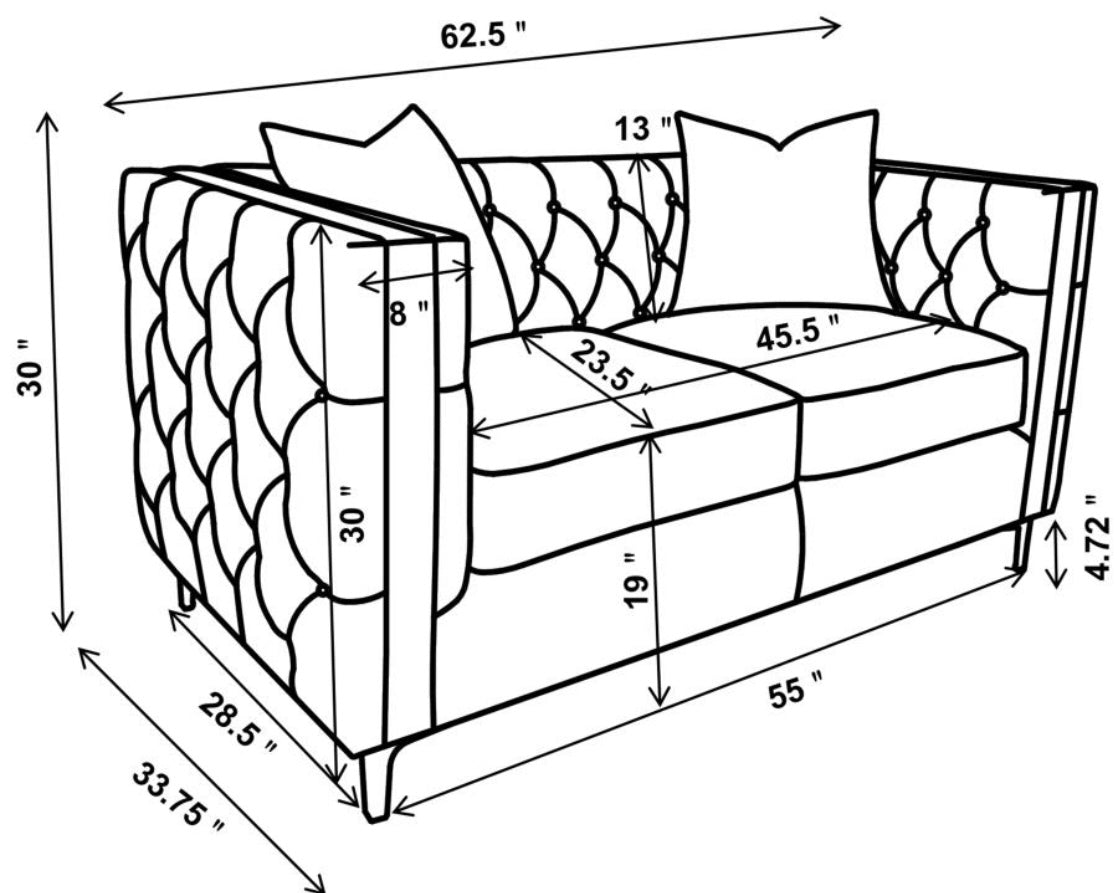 2 PCS Phoebe Sofa And Loveseat Urban Bronze  509881-S2
