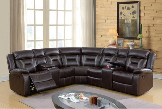 Brown Reclining Sectional F6649