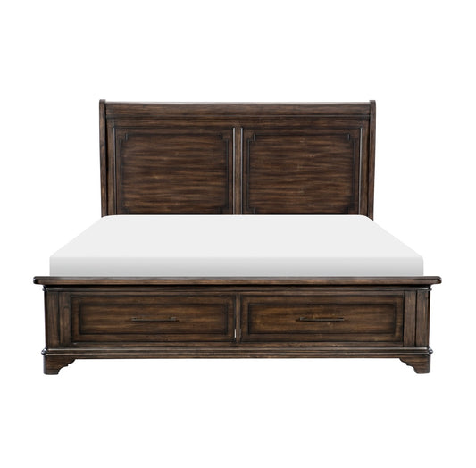 Queen Platform Bed with Footboard Storage 1406-1