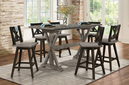 7 PCS Dining Table Set Amsonia Collection 5602-24BK