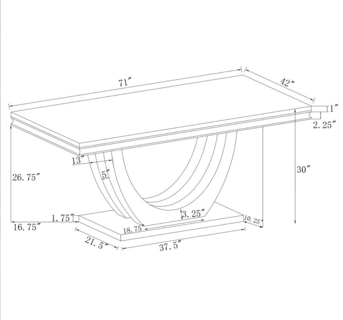 7 PCS Dining Table Set 111101-S7W