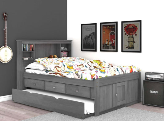 Full Bookcase Bed w/ 3 Drawers & Trundle 3221-K3