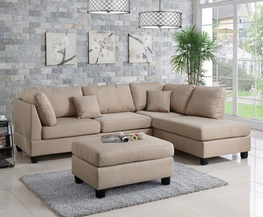 Seccional Beige con Ottoman F7605