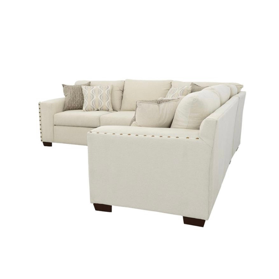 Aria L-shaped Sectional with Nailhead Oatmeal 508610