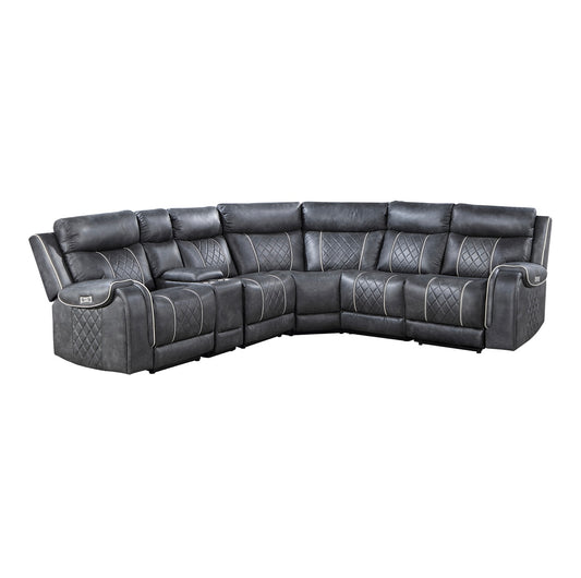 6-Piece Modular Power Reclining Sectional 9377GRY*6LRRRPW