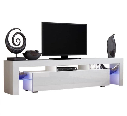 White LED TV Stand 71”  length