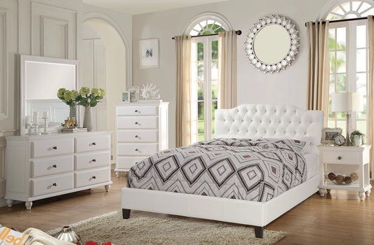 Conjunto de quarto queen branco com 5 peças F9350Q