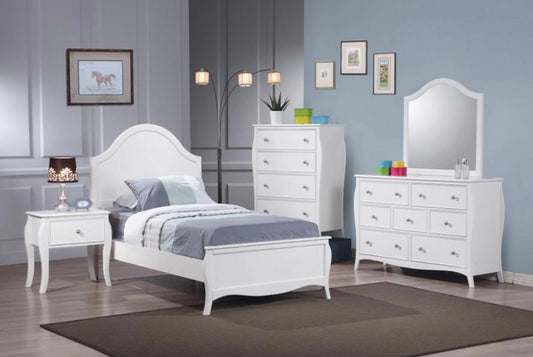 4 PCS Twin Bedroom Set Dominique with Arched Headboard 400561T-S4