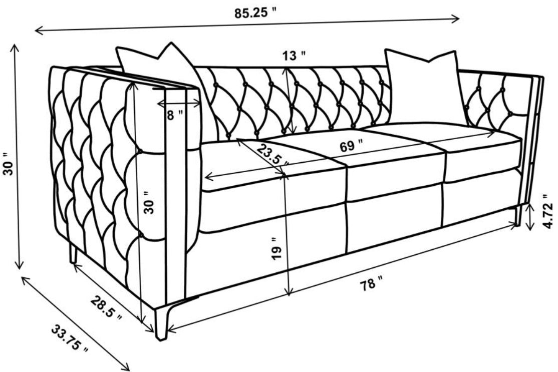 2 PCS Phoebe Sofa And Loveseat Urban Bronze  509881-S2