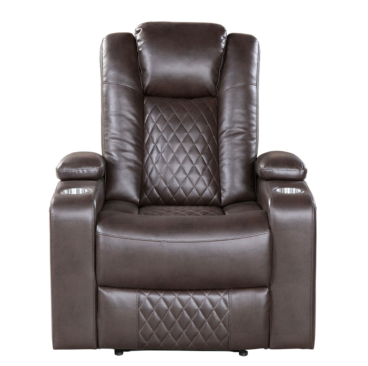 Power Reclining Chair with Power Headrest, Cup holders and Storage Arms 9366DB-1PWH