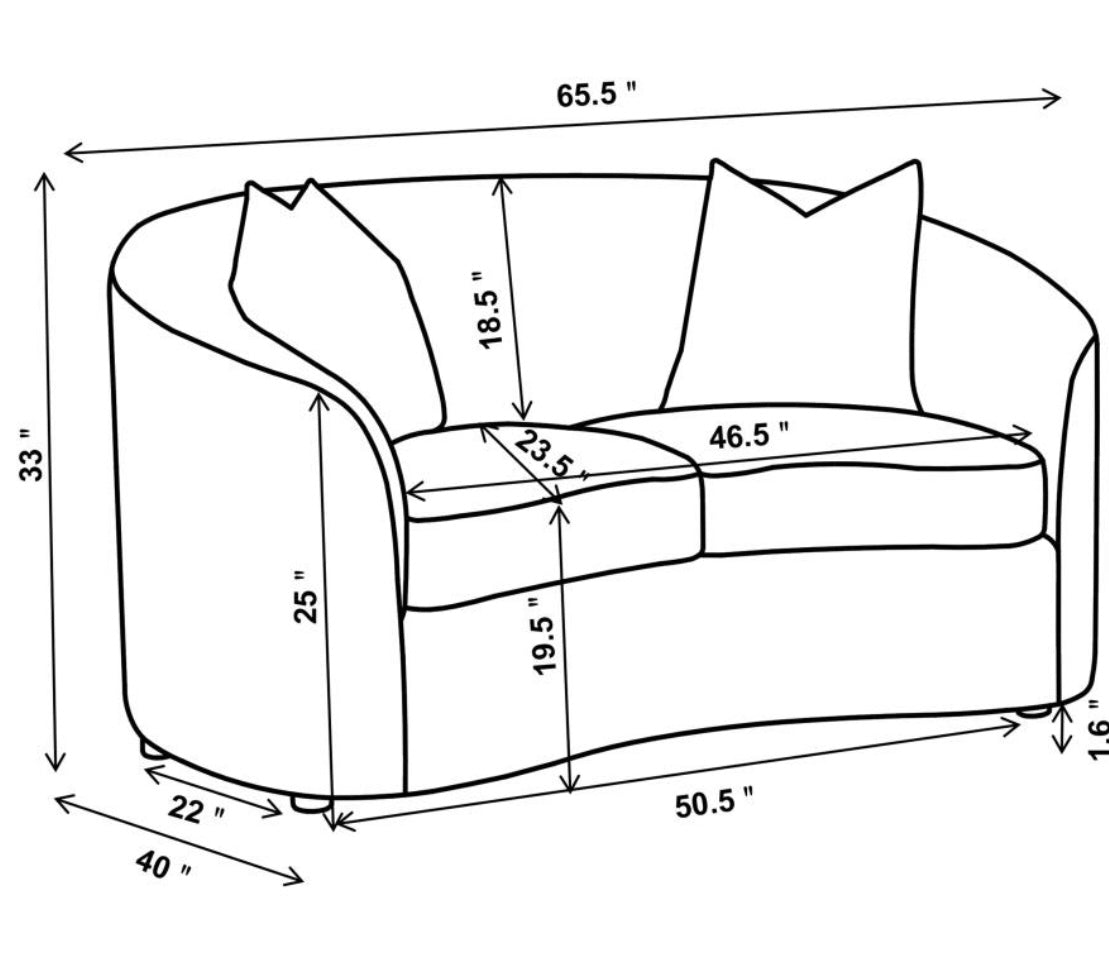2 PCS Rainn Latte Sofa and Loveseat 509171-S2