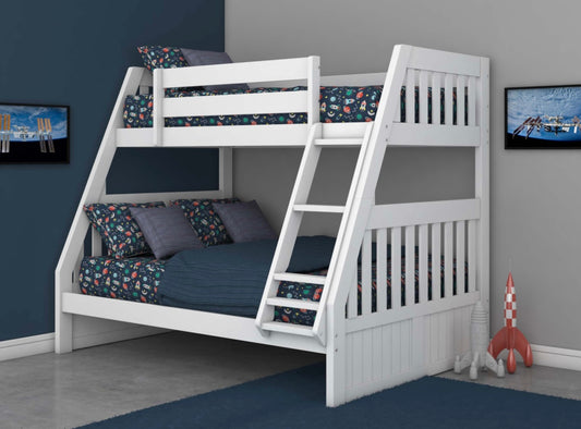 Twin/Full Bunk Bed White 0219