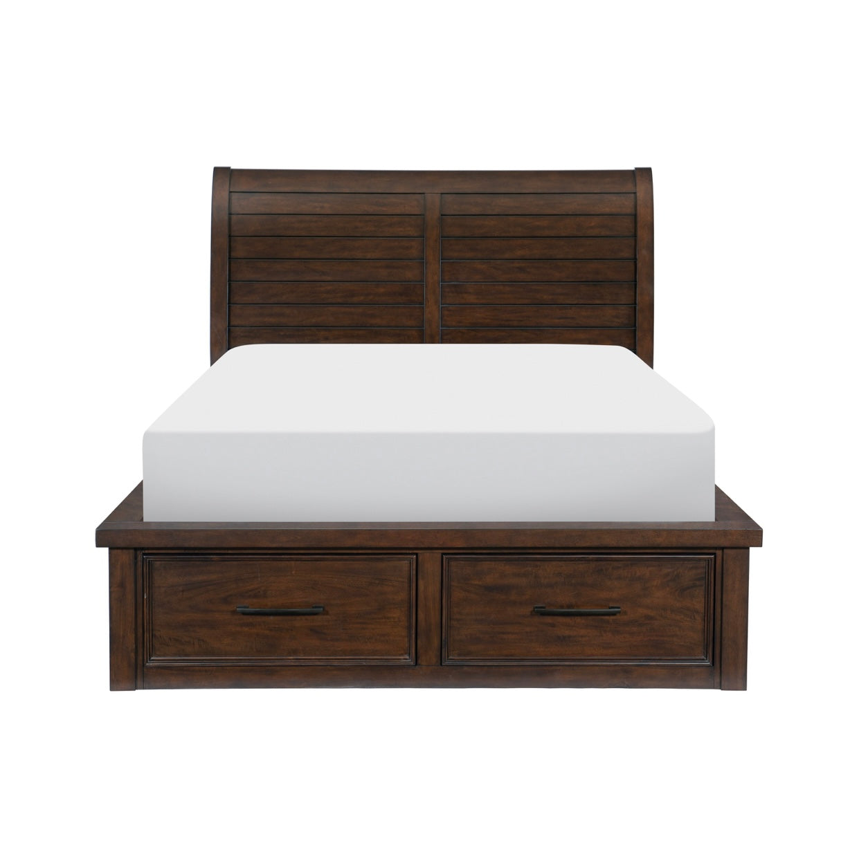 Cama Queen con plataforma y almacenamiento en el pie de cama 1559-1