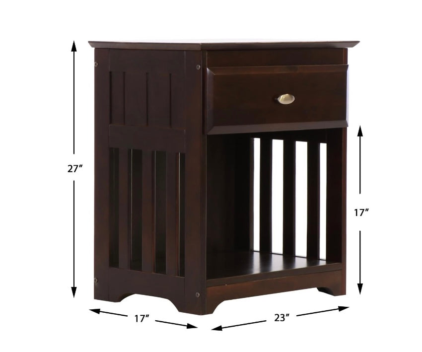 1 Drawer Nightstand Espresso 2960