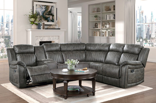Recliner Sectional Seating-Centeroak Collection 9479BRG-SC