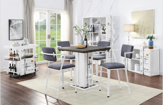 Juego de mesa de comedor con altura de mostrador de carga de 5 piezas 77885